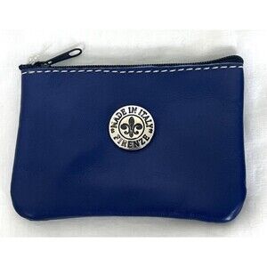 FIRENZE Coin Purse Leather Blue Made in Italy